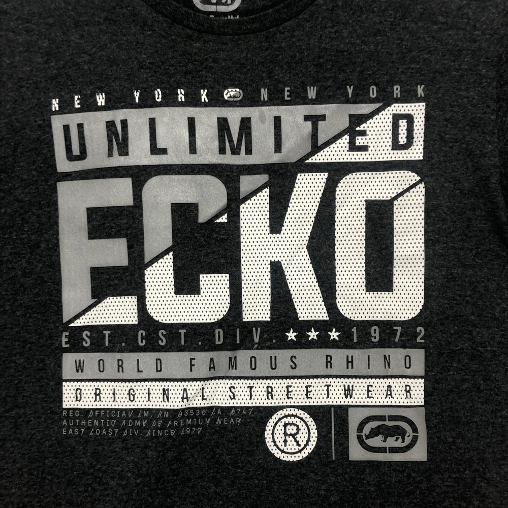 Ecko Unlimited Graphic T-Shirt‎ New York Rhino Streetwear Tee Mens Size L